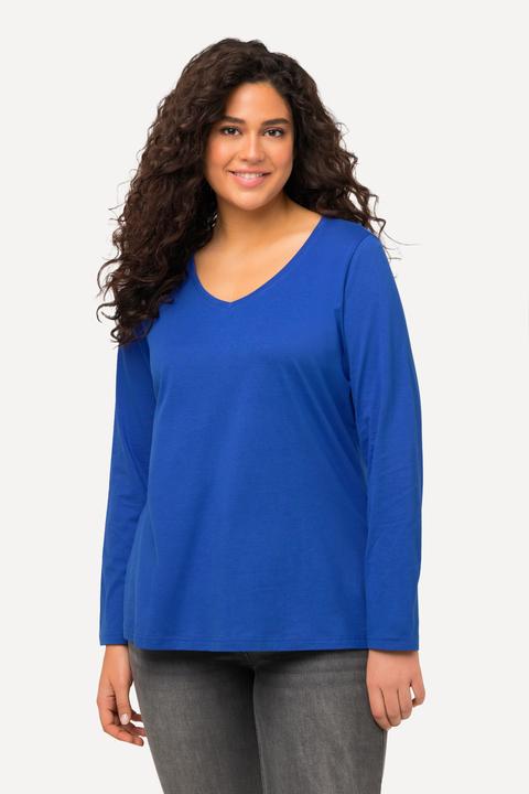 Produktbild Ulla Popken Shirt, Slim, V-Ausschnitt, Langarm (54)