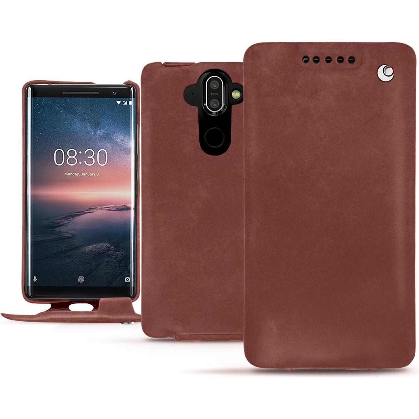 Thumbnail - Noreve Lederschutzhülle vertikal (Nokia 8 Sirocco), Smartphone Hülle, Rot