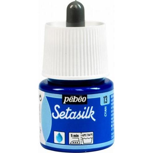 Pebeo, Künstlerfarbe + Bastelfarbe, Setasilk (Cyan, 45 ml)
