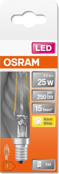 Produktbild Osram Led Retrofit Classic Bw (E14, 25 W, 250 lm, 1 x, F)