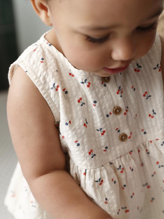 Produktbild Vertbaudet Baby-Set aus Ã¤rmelloser Bluse und weiter Hose mit Kirschen-Motive (62)