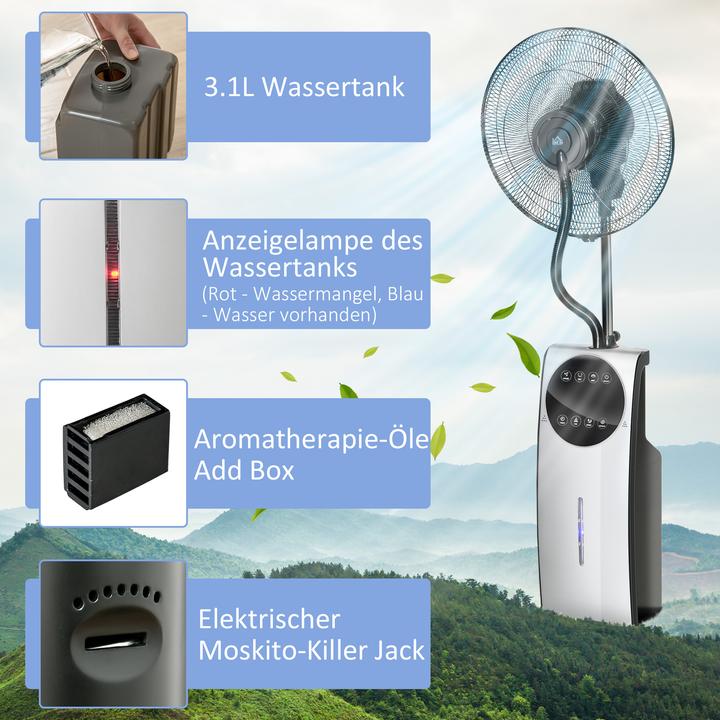 Produktbild Homcom Nebelventilator ABS-Kunststoff, AS Schwarz