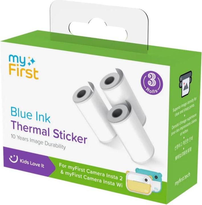 myFirst rmyFirst Autocollant thermique Blanc avec encre bleue
