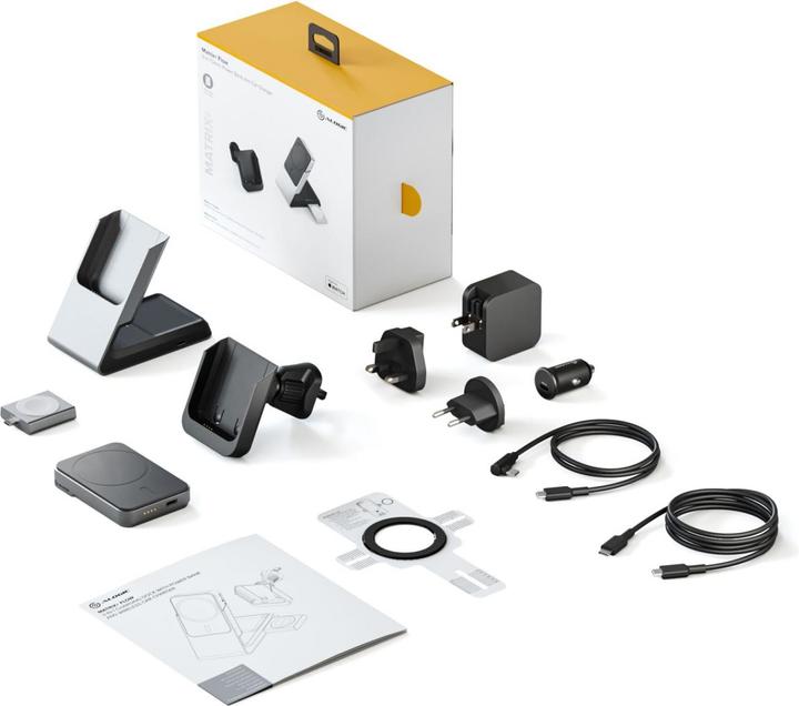 Actual product image Alogic Matrix+ Wireless 3-in-1 charging station MagSafe + Vent Mount (18 W)