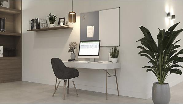 Actual product image Legamaster UNITE Combi Board grey felt whiteboard 90x120cm (120 x 90 cm)