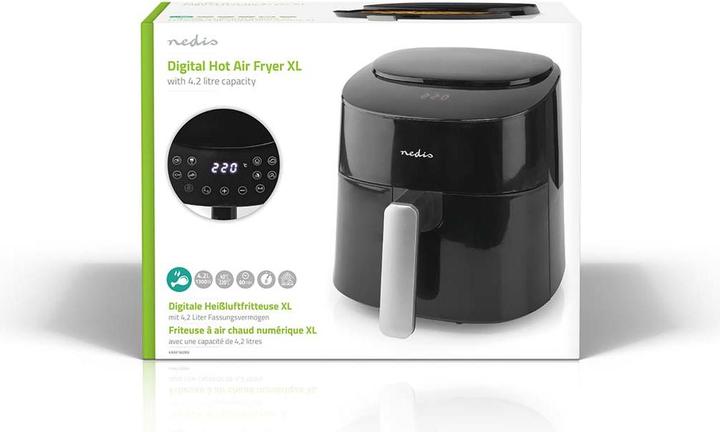 Productafbeelding Nedis Heteluchtfriteuse | 4,2 l | Timer: 240 min | Aantal vooraf ingestelde programma's: 8 | Digitaal | (EU-stekker)