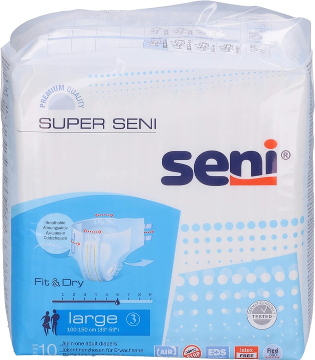 Actual product image Seni Super Large nappies for adults, 10 pcs. (10 x, L, XL)