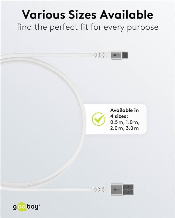Productafbeelding Goobay USB A — USB C (3 m, USB 2.0, 60 W)