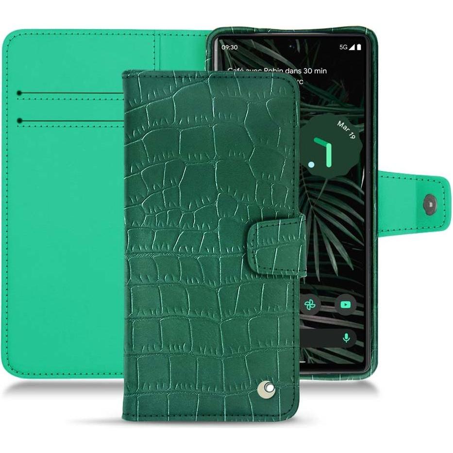 Noreve Lederschutzhülle Wallet (Google Pixel 6 Pro), Smartphone Hülle, Grün