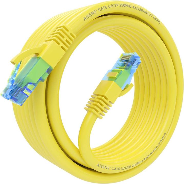 Actual product image Aisens CABLE RED LATIGUILLO RJ45 CAT.6 UTP AWG26 CCA AMARILLO 4.0M (U/UTP, CAT6, 4 m)