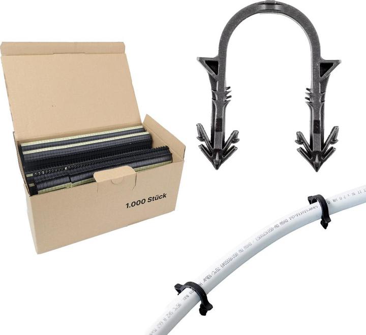 Actual product image Sanpro Tacker needles - Heating pipe holder - Underfloor heating pipe holder, quantity 1000 pieces