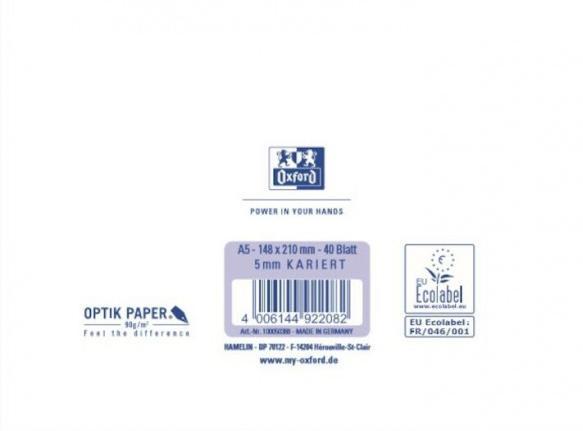 Actual product image Oxford School block (A5, Checked, Hardcover)