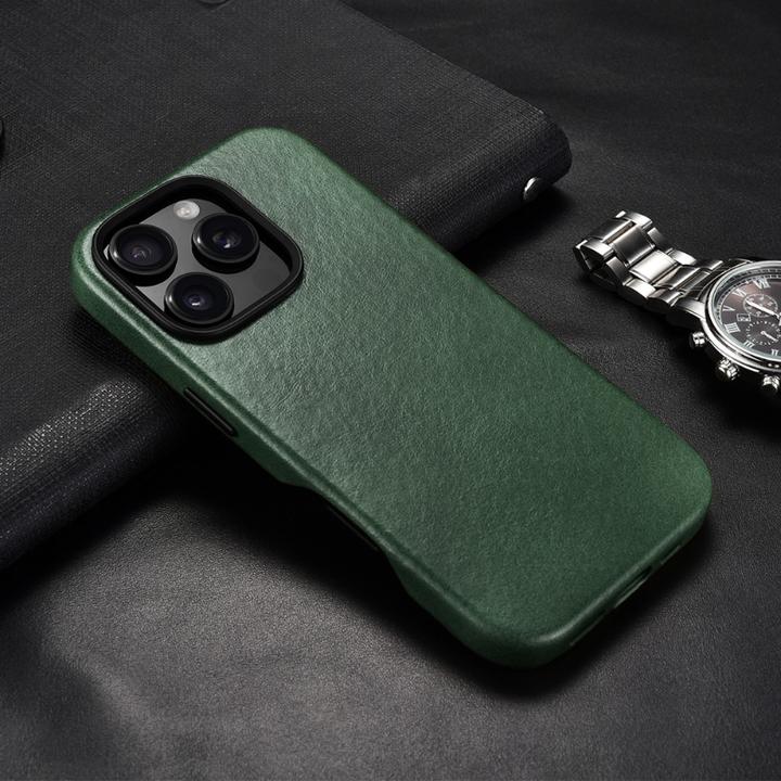 Immagine prodotto iCarer iPhone 17 - Oil Wax Premium Magsafe Backcase, Olivgrün (Apple iPhone 17)