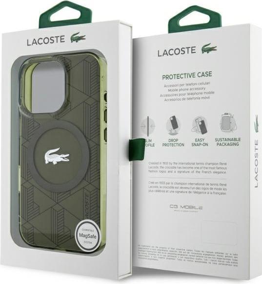 Image du produit Lacoste LCHMP16LUBSB iPhone 16 Pro 6.3" khaki hardcase IML Blend Monogram MagSafe (Apple iPhone 16 Pro)