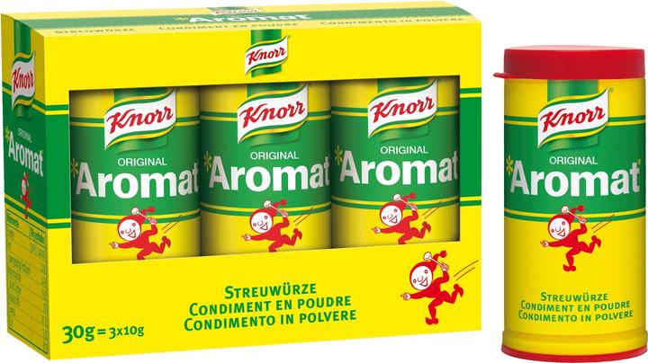 Knorr Aromat condiment en poudre, mini saupoudreur d'épices Trio, pour assaisonner de nombreux plats (30 g)