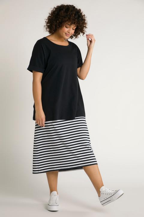 Produktbild Ulla Popken Bellieva-Kleid, Jersey, oversized, doppellagig, Halbarm, GOTS (54)