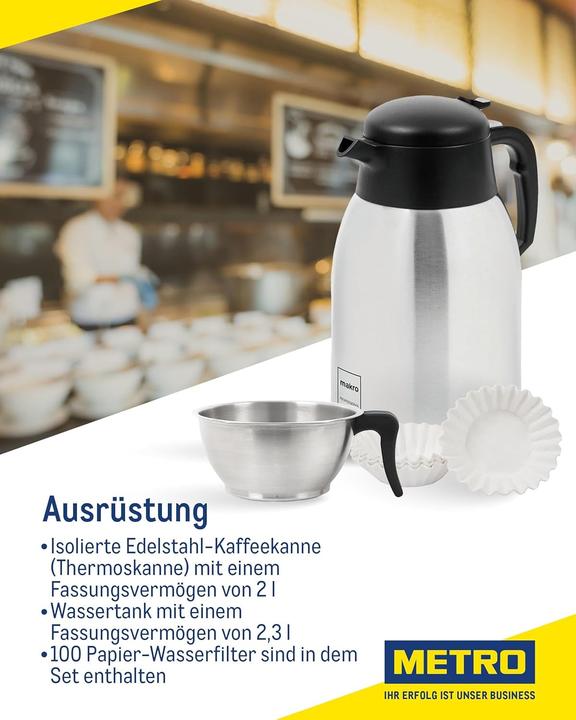 Produktbild Mailmedia Filterkaffeemaschine mit Isolierkanne (2.3L)