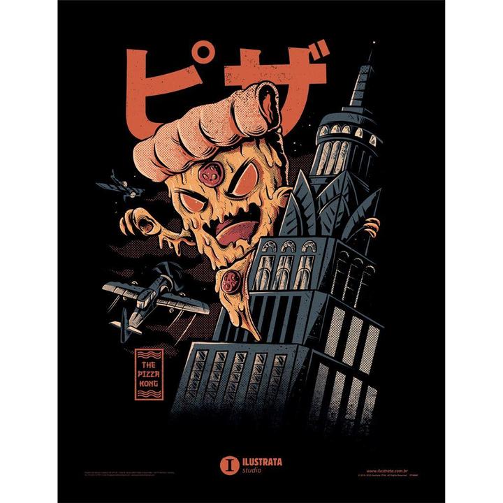 Ilustrata Gerahmtes Poster The Pizza Kong (30 x 40 cm)
