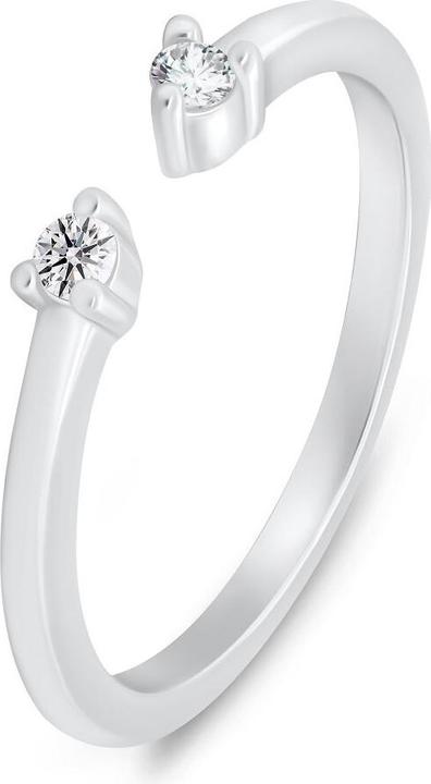Produktbild Brilio Silver - Silver open ring with clear zircons RI123W - Circuit: 60 mm (60)