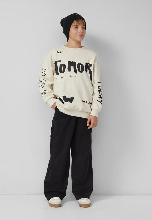 Produktbild s.Oliver Sweatshirt Oversized Sweatshirt mit All-over-Print (170, 176)