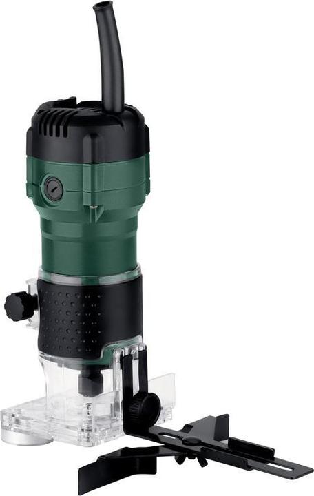 Schutzglas, Rollenführung, Parallelanschlag, Kopierflansch, Schablonenfolger, Metabo FM 500-6 Kantenfräse (691227000), Fräsersortiment