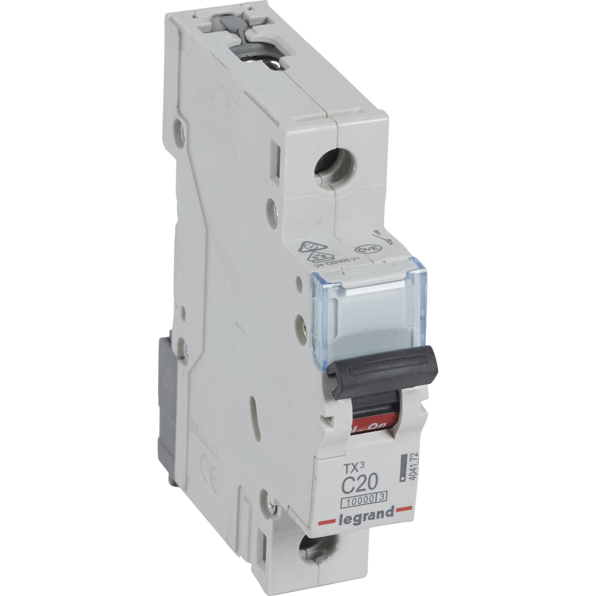 Legrand, Schutzschalter, Leistungsschalter 1P C 20A 10kA AC S311 TX3 (404172)