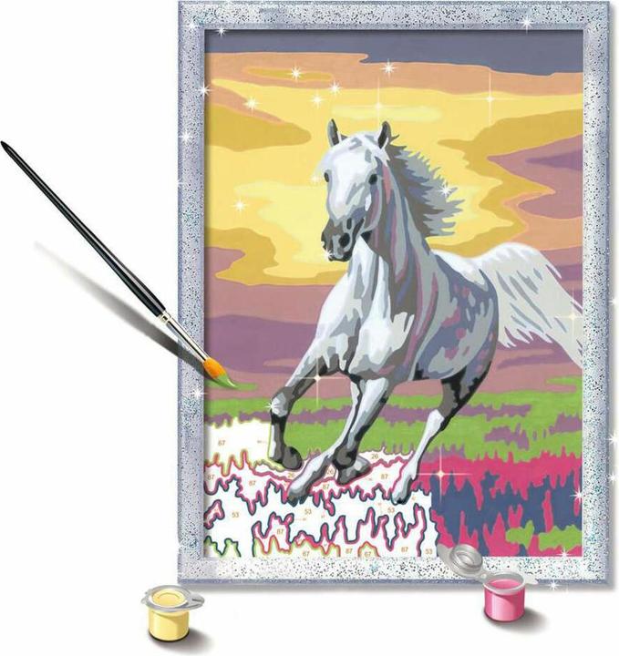 Image du produit Ravensburger Peinture par numéros 23768 - Cheval blanc au galop - Enfants à partir de 9 ans