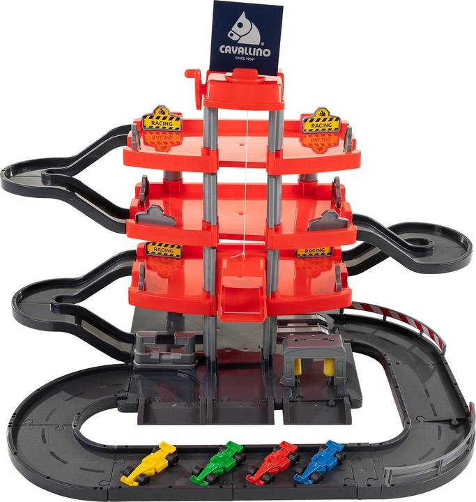 Polesie Cavallino Racing Red multi-storey car park with 4 floors and