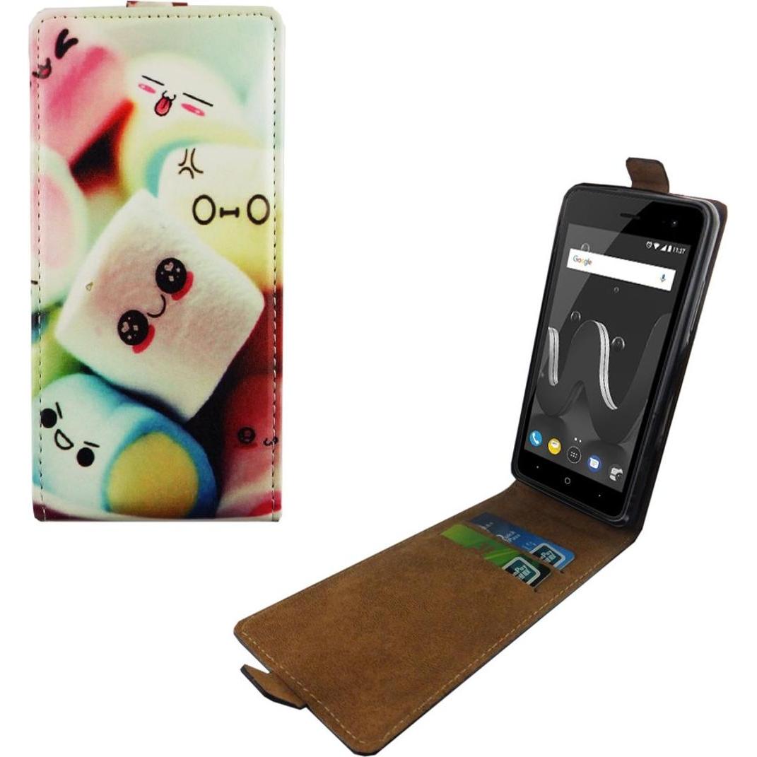 König Design Wiko Jerry 2 Hülle Case Handy Cover Schutz Tasche Flip Schutzhülle Schale Bunt (Wiko Jerry 2), Smartphone H...