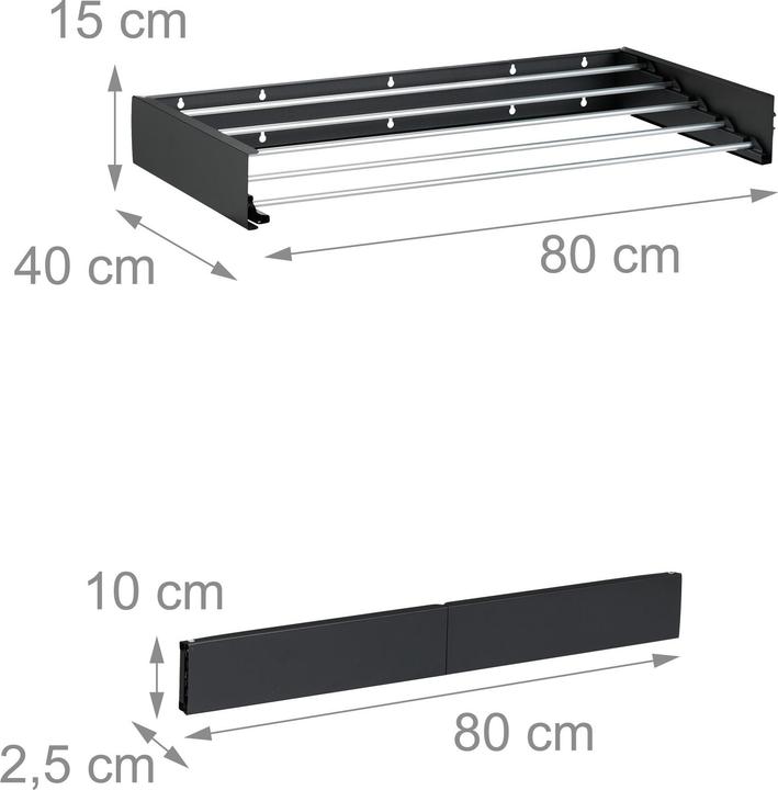 Actual product image Relaxdays Wall-mounted laundry rack (4 m)