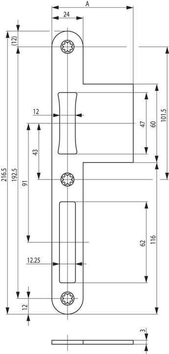 Actual product image BKS Flap strike plates B 9000 (Striking plate)