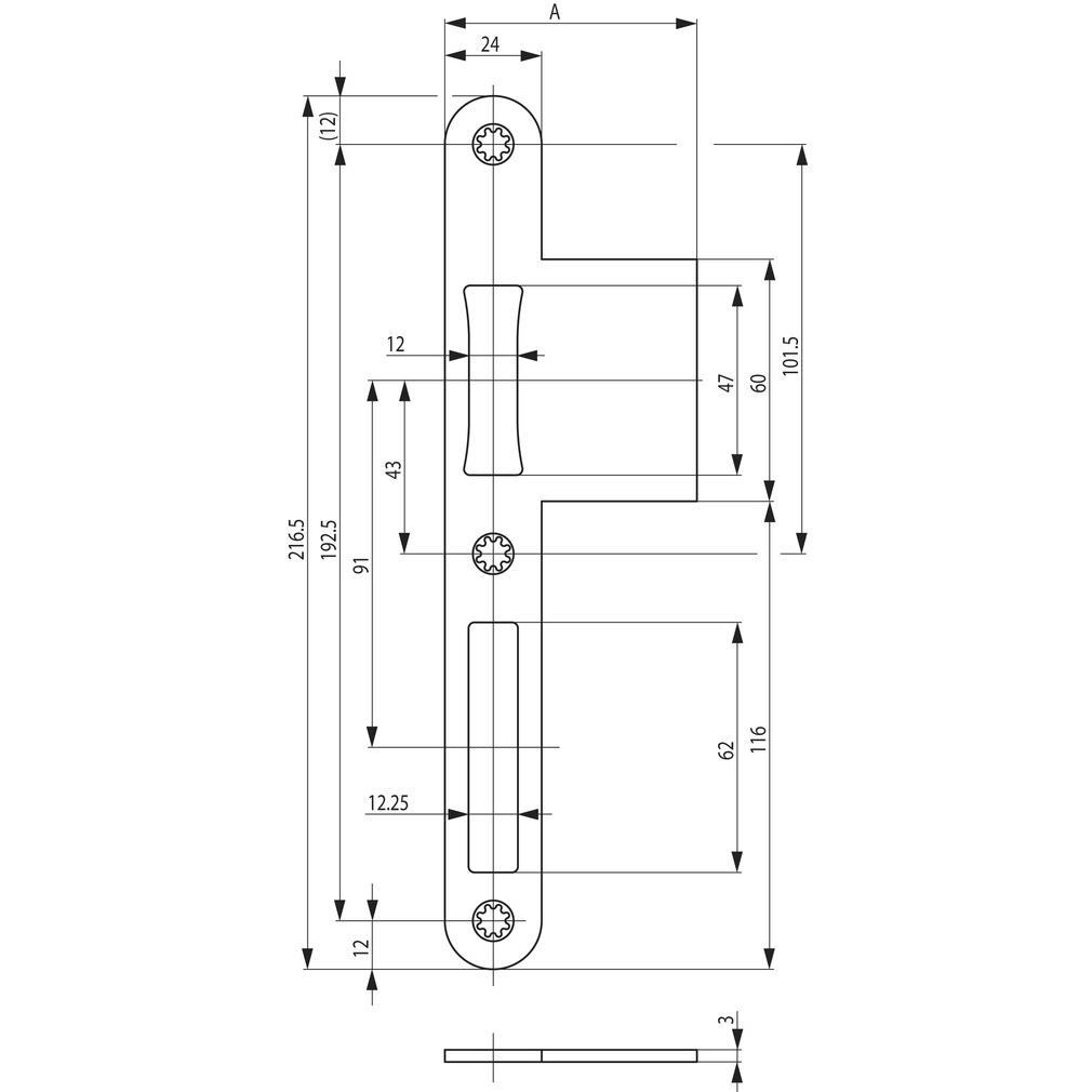 Thumbnail - BKS, Türgriff + Fenstergriff, Lappenschliessbleche B 9000 (Schliessblech)