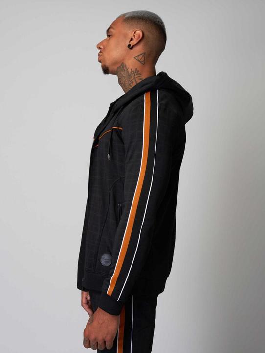 Produktbild Project X Paris Kapuzenjacke mit Karomuster und zweifarbigen Streifen (L)