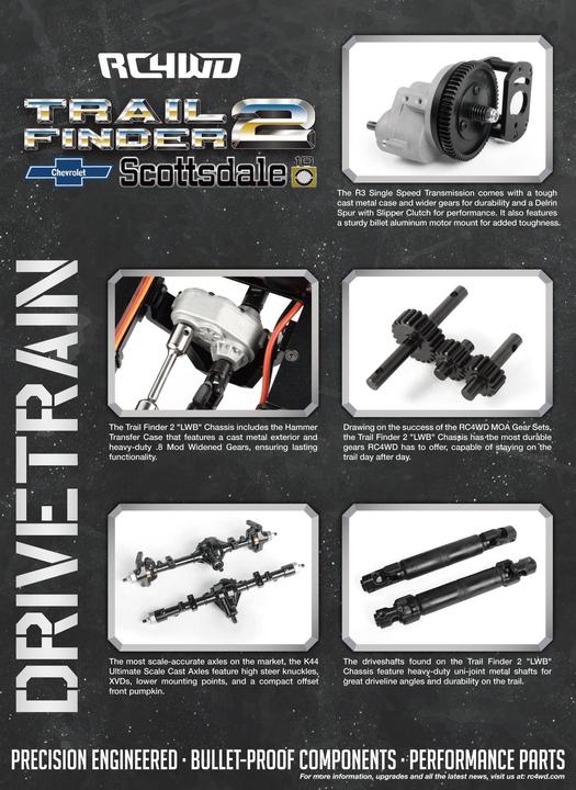 Actual product image Rc4Wd Scale Crawler Trail Finder 2 LWB Chevy K10 Black RTR, 1:10 (RTR Ready-to-Run)