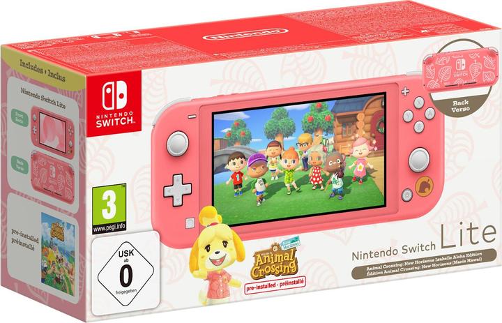 Produktbild Nintendo Switch Lite Animal Crossing: New Horizons Isabelle Aloha Edition