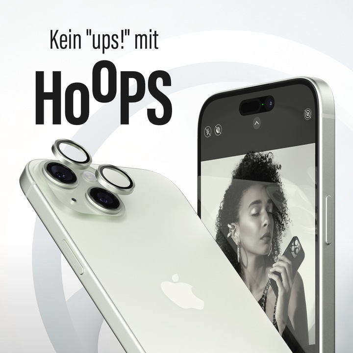 Produktbild PanzerGlass Hoops Camera Lens Protector (1 Stück, Apple iPhone 15, Apple iPhone 15 Plus)