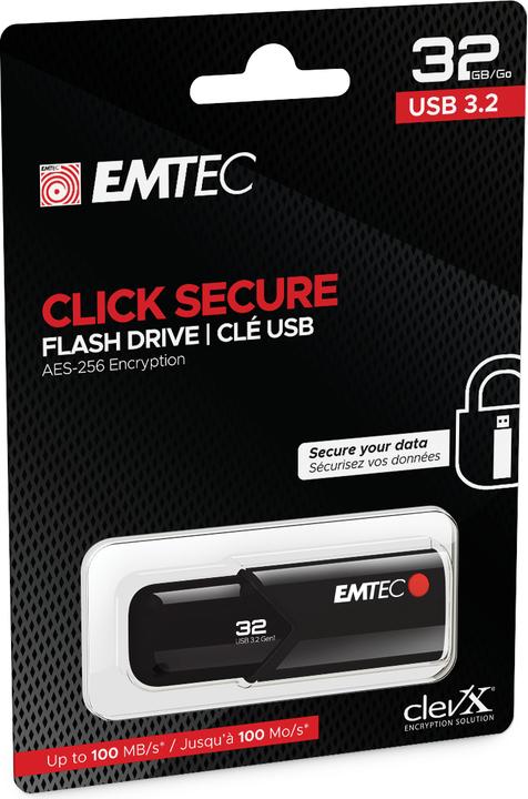 Image du produit Emtec B120 Click Secure (32 Go, USB-A)