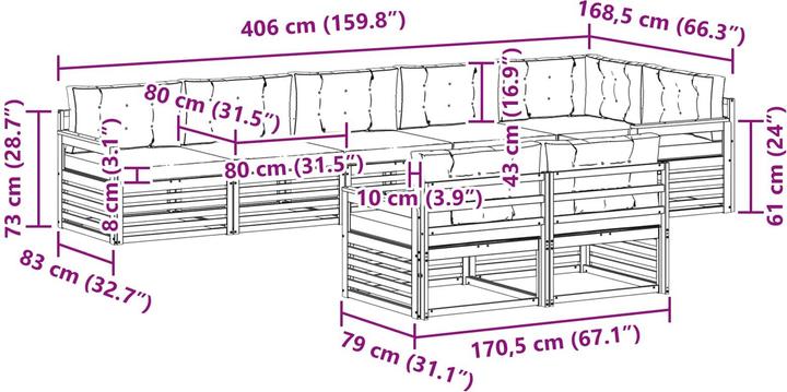Produktbild vidaXL Outdoor-Sofagarnitur