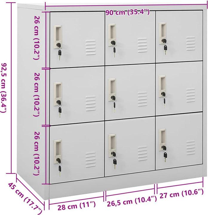 Produktbild vidaXL Umkleideschrank (90 x 45 x 92.50 cm)