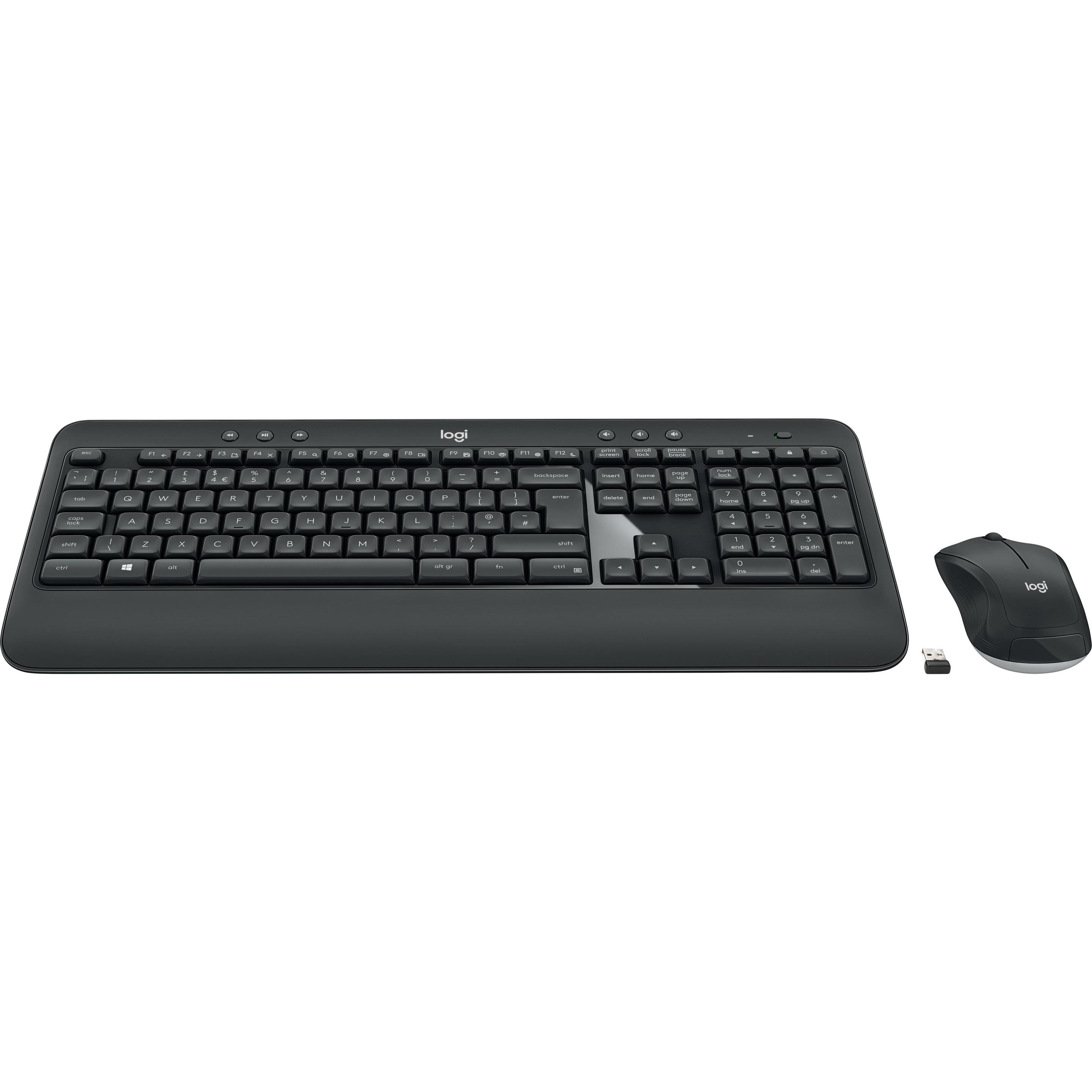 Logitech MK540 Advanced (Germania, Senza fili), Tastiera, Nero