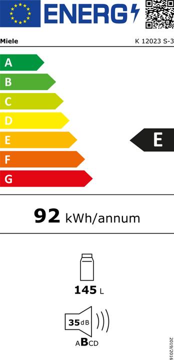 Energie-Label Miele K 12023 S-3 (145 l)