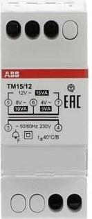 Actual product image ABB Bell transformer, 15W, primary 230V / secondary 4  12V ac, 85mm x 35mm x 65mm