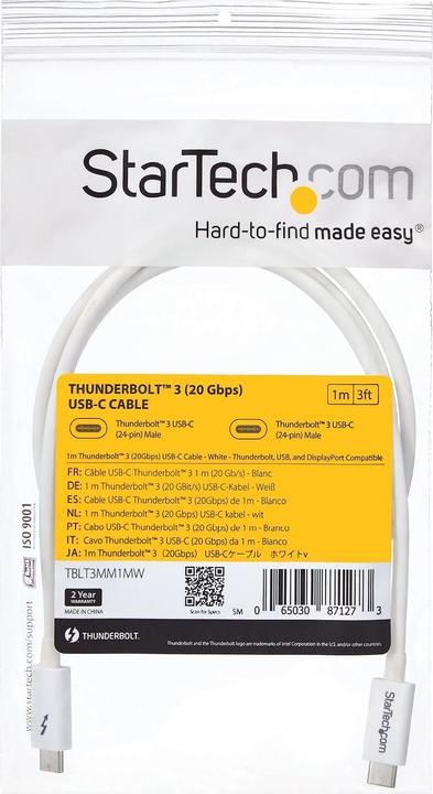 Actual product image StarTech Thunderbolt 3 Cable 1m (1 m, USB 3.1)