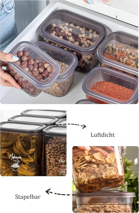 Actual product image Viwares 12er Set Luftdichte Vorratsbehälter mit Deckel (0.80 l)