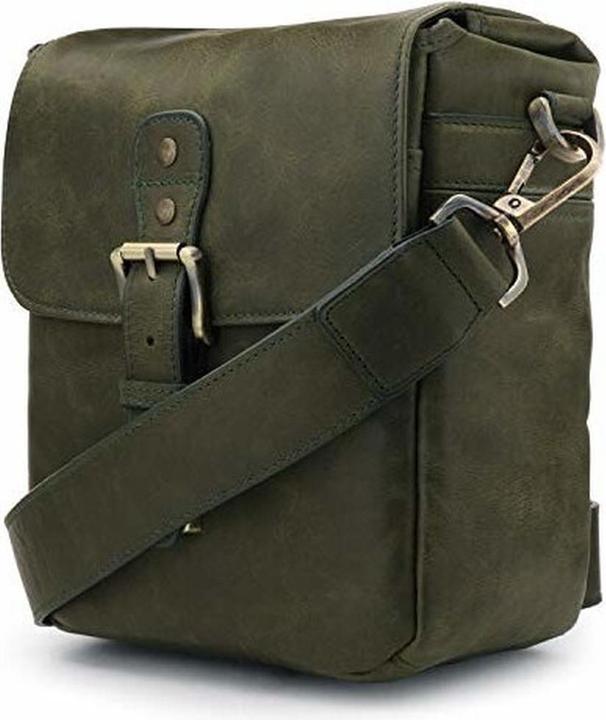 MegaGear Torres Mini Oberleder Kameratasche (Kamera Schultertasche)