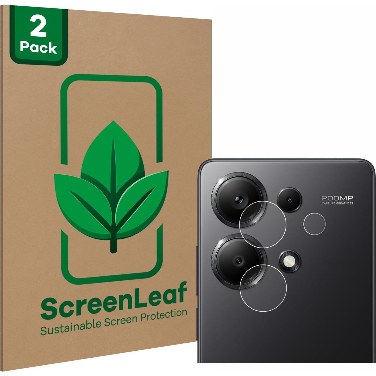 Thumbnail - ScreenLeaf Schutzfolie nachhaltiger Displayschutz Displayschutzfolie Folie Klar Transparent (2 Stück, Xiaomi Redmi Note ...