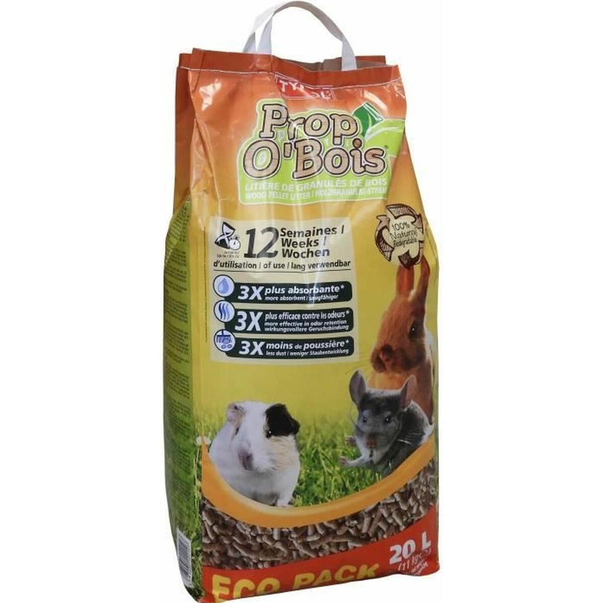 Comparer les prix de TYROL Litière Prop'O Bois - Rongeurs - 20 L