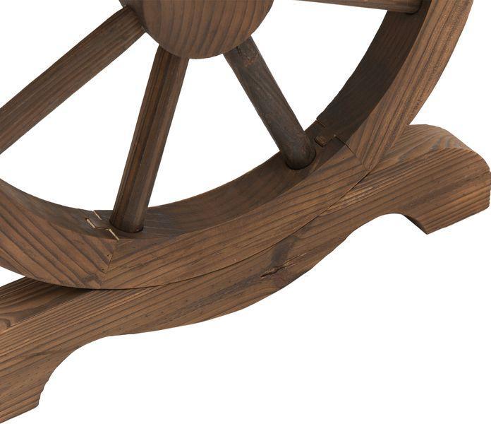 Produktbild Swisshandel24 Gartentisch Massivholz Balkontisch Holztisch Räderform Witterungsbeständig Natur 113 x B60 x H65 cm (60 cm)