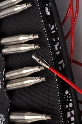 Actual product image ChiaoGoo Needle Set Interchangeable Needle Tips Twist Red Lace