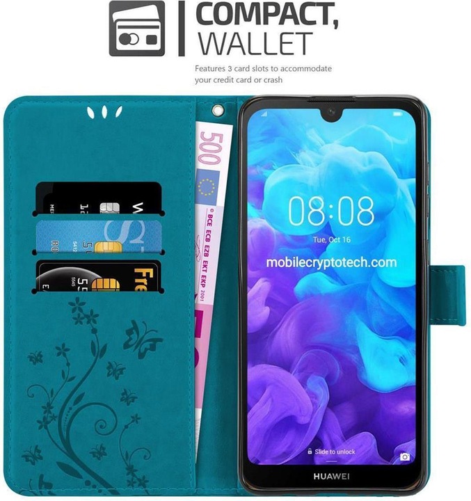 Actual product image Cadorabo Flower Book Cover (Huawei Y6 Pro)